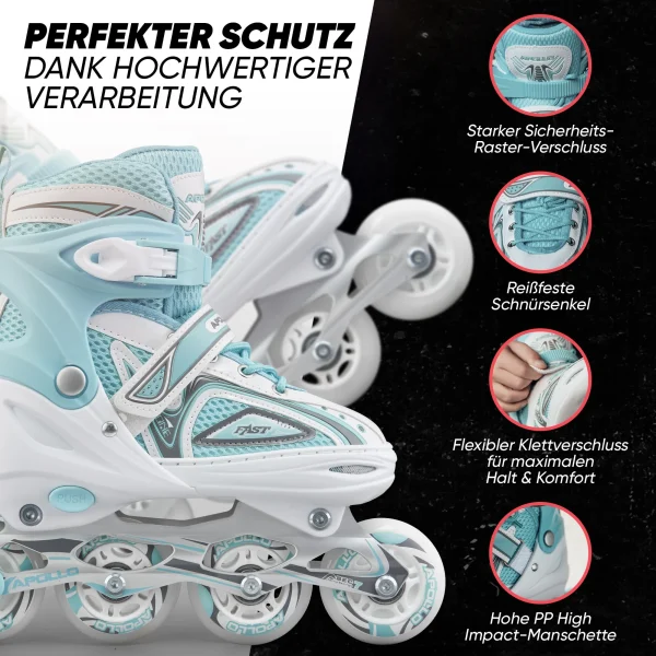 Apollo® Inline Skates ” Super Blades X-Pro ” In Weiß/mint 5