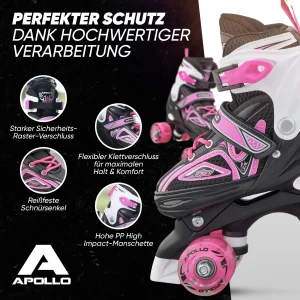 Apollo® Rollschuh ” Super Quads X-Pro ” In Pink 15