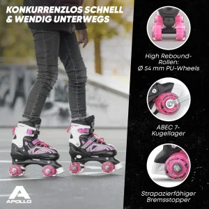 Apollo® Rollschuh ” Super Quads X-Pro ” In Pink 17