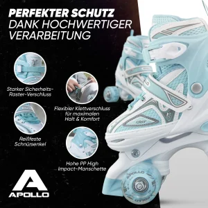 Apollo® Rollschuh ” Super Quads X-Pro ” In Weiß/mint 15