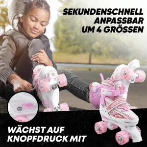 Apollo® Rollschuh ” Super Quads X-Pro ” In Weiß/pink 11