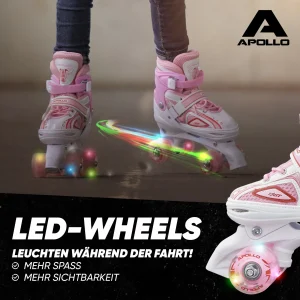 Apollo® Rollschuh ” Super Quads X-Pro ” In Weiß/pink 13