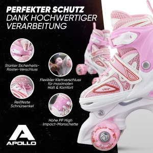 Apollo® Rollschuh ” Super Quads X-Pro ” In Weiß/pink 15