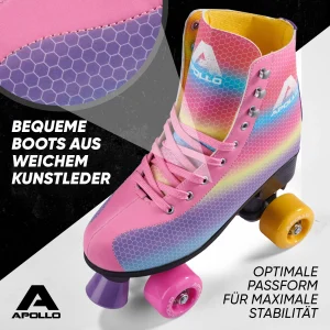 Apollo® Rollschuhe Kinder ” Classic Roller Retro ” In Dancing Queen – Rainbow 12