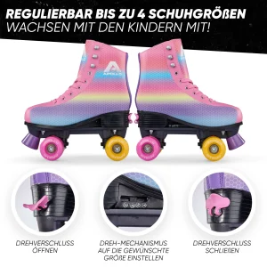 Apollo® Rollschuhe Kinder ” Classic Roller Retro ” In Dancing Queen – Rainbow 14