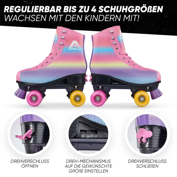 Apollo® Rollschuhe Kinder ” Classic Roller Retro ” In Dancing Queen – Rainbow 4