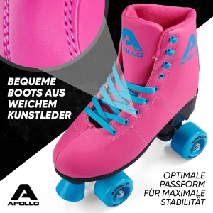 Apollo® Rollschuhe Kinder ” Classic Roller Retro ” In Funky – Pink 12