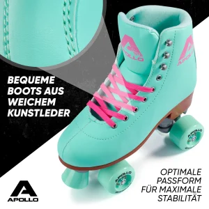 Apollo® Rollschuhe Kinder ” Classic Roller Retro ” In Lagoon – Mint 12