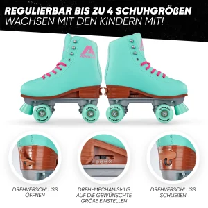 Apollo® Rollschuhe Kinder ” Classic Roller Retro ” In Lagoon – Mint 14