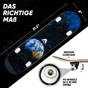 Apollo® Skateboard Kinder Und Erwachsene ” Earth Board ” In Mehrfarbig 21