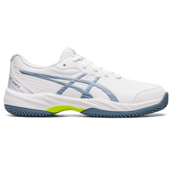 Asics Tennisschuhe GEL-GAME 9 GS CLAY In White-steel Blue 1