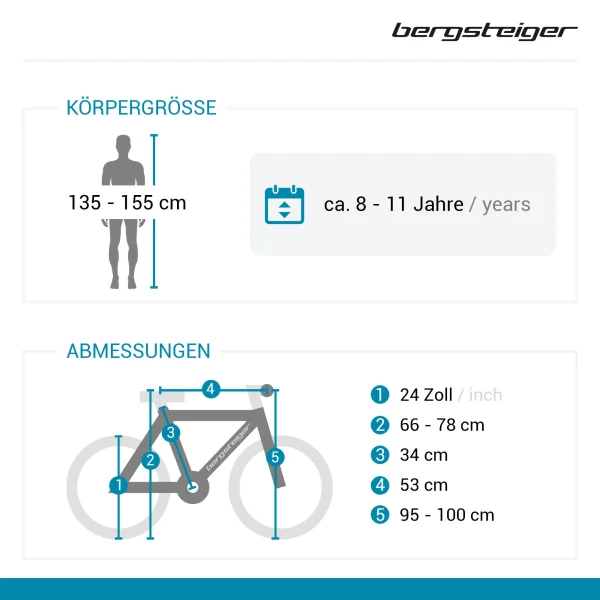 Bergsteiger Citybike 24″ StVZO “Sydney” In Schwarz/Grün 3