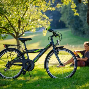 Bergsteiger Citybike 24″ StVZO “Sydney” In Schwarz/Grün 17