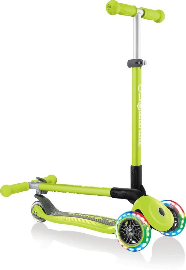 GLOBBER Scooter PRIMO FOLDABLE, Leuchtrollen, Grün 4