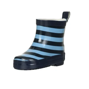 Playshoes Gummistiefel Halbschaft Ringel In Marine/Hellblau 20